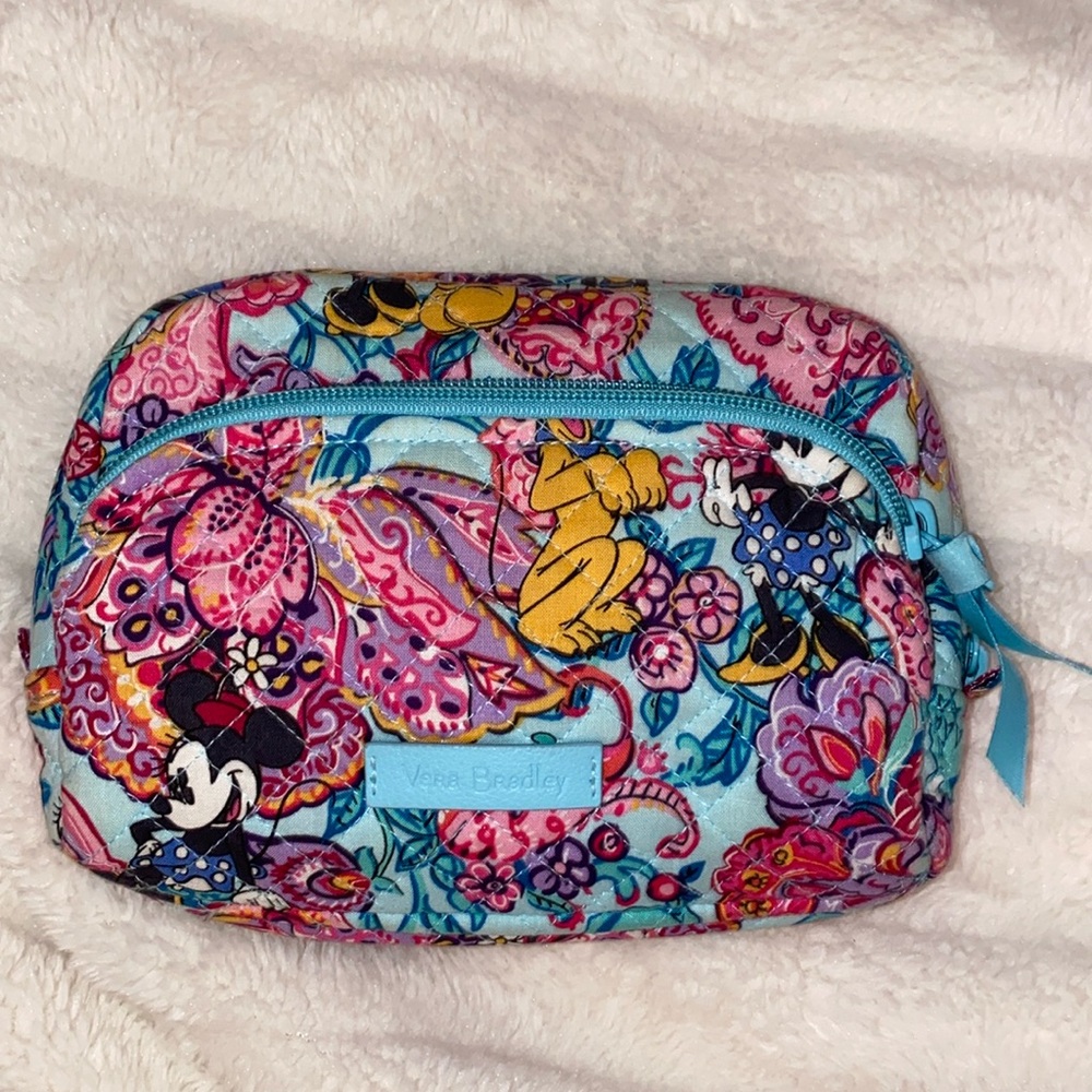 DISNEY Vera Bradley "Mickey's Colorful Garden Party" Makeup Cosmetic Bag‎